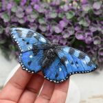 Duża broszka - niebieski motyl - broszka niebieski motyl