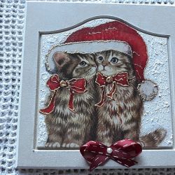 Obrazek świąteczny z kotkami