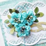 Kartka ŚLUBNA z turkusowymi kwiatami - Kartka na ślub z turkusowymi kwiatami