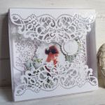 Kartka na pierwszą komunię w kształcie torebki - 