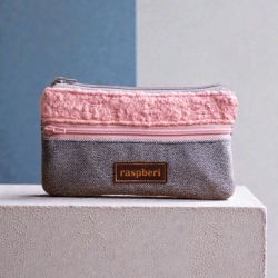 Różowo-szary portfelik