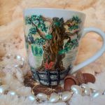 Wiejskie klimaty Wiejski kubek z gąskami ręcznie malowany 300 ml. - ręcznie malowane