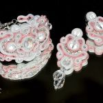 pudrowy róż, komplet ślubny sutasz - 