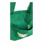 Bawełniana torba z haftem i kieszenią, jeleń - torba zielona