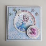 Kartka ręcznie robiona Kraina Lodu Elsa na urodziny  - Kartka urodzinowa Elsa handmade 3