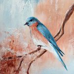 Obraz ptak, nowoczesny obraz ptaki malowany na płótnie - 