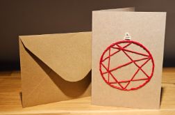 Kartka świąteczna - haftowana - bombka - wzór 1