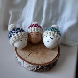 Czapeczki na jajka wielkanocne - zestaw 3 szt.