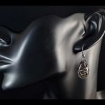 Miedziane kolczyki z kamieniem krwistym wire - Patinated Copper wire earrings with Bloodstone gift for her gift for mom perfect present heliotrope wire wrapped. gift for her, gift for mom
