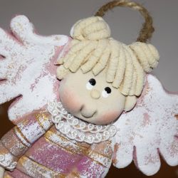 Taka skromna Asia - anioł prezent, na szczęcie, z masy solnej, rękodzieło