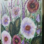 Obraz akryl na płótnie, łąka w różowych odcieniach - obraz łąka kwiaty