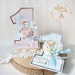 Kartka cyferka na roczek "Bunny Love 1"GOTOWA - 