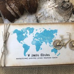 179, Kartka na ślub w szczęśliwą podróż z rowerem