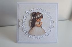 Kartka Pierwsza Komunia Święta dziewczynka