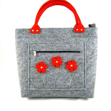 Red flowers in pocket