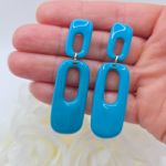 Kolczyki wiszące na sztyfcie Blue Duo - Blue Duo 2