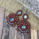 Jesienne, duże kolczyki sutasz/soutache  - Jesienne kolczyki sutasz