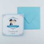 Zaproszenia Ślubne Cartoon Pair Blue - 