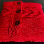  Poszewka robiona na drutach - kolor czerwony - 