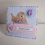 Personalizowana kartka urodzinowa Barbie z pieskiem - Personalizowana kartka urodzinowa Barbie z pieskiem