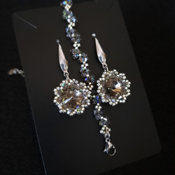 Kolczyki i Bransoletka "Black Diamond"