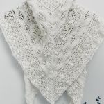 Chusta ślubna handmade ręcznie robiona miękka elegancka biała - narzutka ślubna