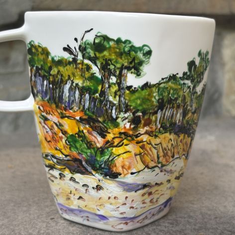 Porcelanowy kubek ręcznie malowany Nad Bałtykiem 