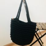 Torebka damska czarna ,na ramię, koszyk z sznurka  - 