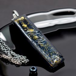 Prostokątny, kosmiczny wisiorek - - Galaktyczny Blask