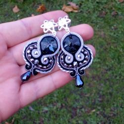 Kolczyki Queen Czarno-Srebrne