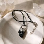Naszyjnik z czarnym turmalinem metoda Tiffany - Naszyjnik czarny turmalin regulowany Tiffany
