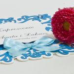 Zaproszenie na ślub z ornamentem kolor niebieski - 