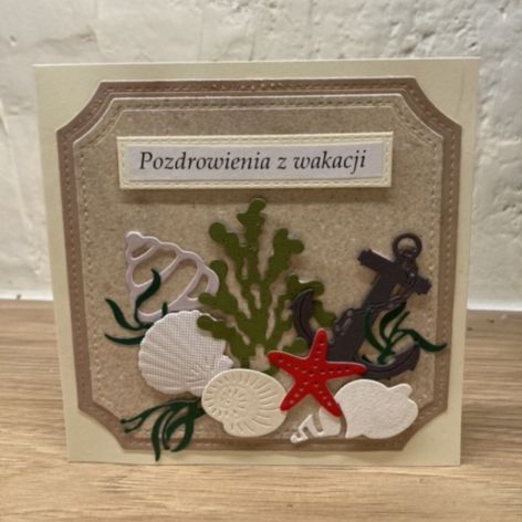 kartka z wakacji z muszelkami