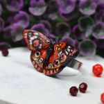 Pierścionek Motyl - regulowany - duży pierścionek motyl