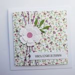 Kartka życzenia powrotu do zdrowia z kwiatem  - Kartka handmade powrotu do zdrowia