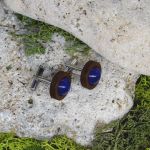 Drewniane spinki do mankietów lapis lazuli #52 - 
