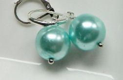 Błękitne perły Majorka i srebro, kolczyki z perłami