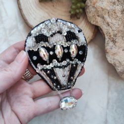 BROSZKA BALON PODRÓŻNIKA – RĘCZNIE ROBIONA BIŻUTERIA Z KORALIKÓW