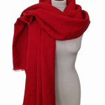 SZAL DAMSKI LNIANY CZERWONY FELTMONDO  - Prezent dla niej