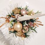 Stroik dekoracja Boże Narodzenie Anioł w złocie - Ozdoba świątecznego stołu
