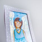 Akwarela A4 - Anioł od spraw trudnych - Nasza mama opiekuje się naszym niepełnosprawnym, dorosłym bratem Gdy odpoczywa, kocha malować. Zawsze jak to mówią " do szuflady" Postanowiliśmy uwolnić te obrazy.  Tym razem jest to akwarela przedstawiająca anioła. To specjalny anioł, taki od wszelkich s