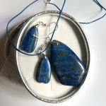 Lapis lazuli, piękny zestaw biżuterii,srebro - 