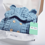 Sweter Niebieski Miś Merynos Dziecięcy - 