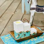 Komplet rustykalnych świeczników, dekoracja stołu, prezent - 