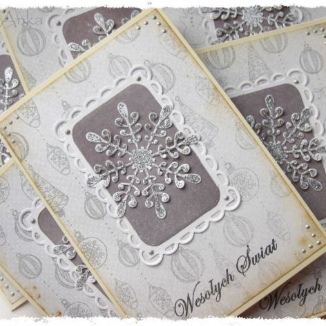 Kartka świąteczna ze snieżynką