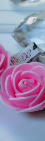 spinki handmade 2 szt. kwiatki róż + szary