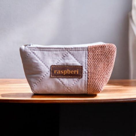 Mini szaro-różowa kosmetyczka