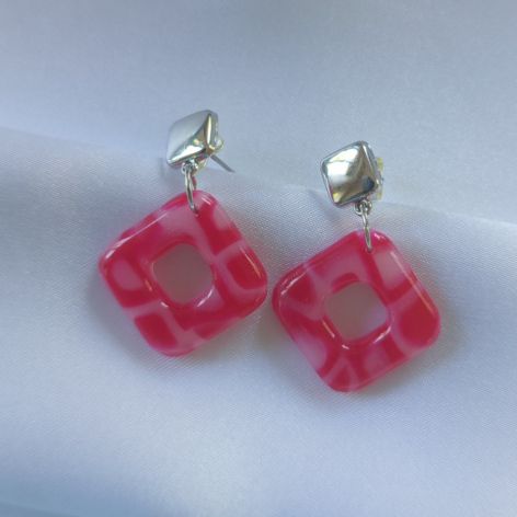 "Liwia" - kolczyki z gliny polimerowej.