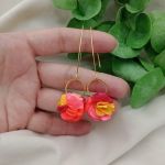 Długie żółte kolczyki, neonowe kolczyki - żarówiaste