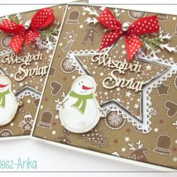 Piernikowa kartka świąteczna z bałwanem 4